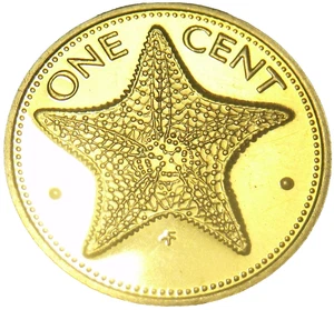 Rare Proof Bahamas 1974 Cent~94,000 Minted~Star Fish~Free Shipping - Picture 1 of 2