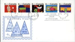 Canada FDC#528a - Christmas (1970) 5 x 6¢ - Picture 1 of 1