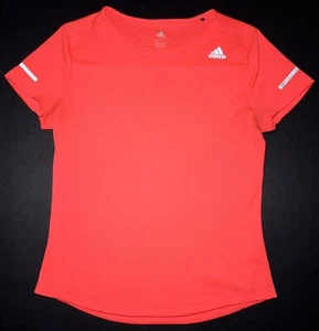 Adidas Womens Coral Pink Running Exercise Short Sleeve Shirt Size Medium - Picture 1 of 13