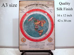 Flat Earth Poster Print - Gleason's New Standard Map Of The World 1892 - Picture 1 of 7