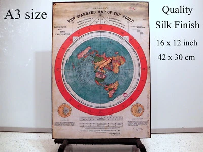 Flat Earth Poster Print - Gleason's New Standard Map Of The World 1892 - Image 1 of 4