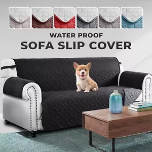 New Waterproof Sofa Slip Cover Quilted Soft Covers Pet Furniture Protector Throw - Picture 1 of 104
