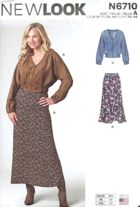 Women's Long Skirt & Dolman Sleeve Top Sewing Pattern UNCUT 8-18 - Picture 1 of 2