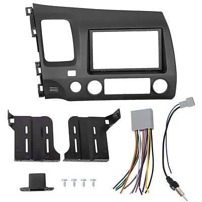 Kit de tablero radio estéreo para Honda Civic 2006-2011 con arnés de cableado doble 2 Din Foto 1 de 4