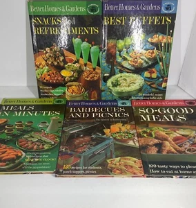 Lot of 5 Vintage Better Homes Gardens Cookbooks HC 1960s Hosting Party Planning - Picture 1 of 8