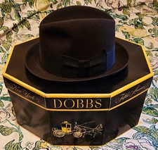 Vintage Dobbs Fifth Avenue New York Brown Fur Felt Fedora Hat Size 7 Made In USA