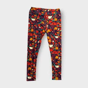 LuLaRoe TC Leggings Women’s New Multicolor Floral Orange Pattern Buttery Soft - Picture 1 of 7
