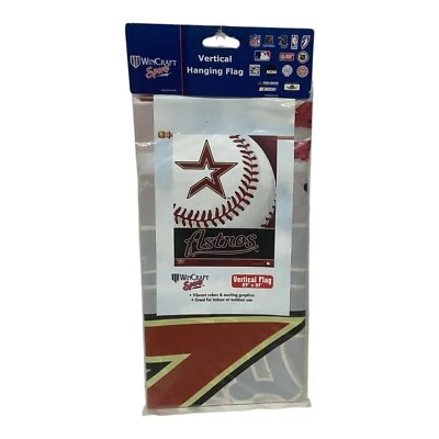 MLB Houston Astros 27" x 37" Vertical Hanging Flag Logo Wincraft Sports NEW - Image 1 of 3