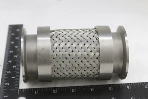5" Stainless Steel KF50 Flange Metal Hose Braided Straight Bellows Vacuum USED - Picture 1 of 5