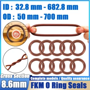 Fluorine Rubber FKM O-Rings Seals Cross Section 8.6mm, OD 50~700mm oring Sealing - Picture 1 of 131
