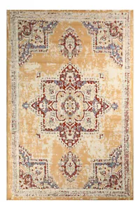 Distressed Bohemian - 3'6"x5'6", Ivory, Transitional Moroccan Oriental Rug - 512 - Picture 1 of 7