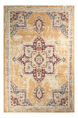 Distressed Bohemian - 3'6"x5'6", Ivory, Transitional Moroccan Oriental Rug - 512 - Image 1 of 4