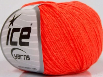 4-Skein Lot Amigurumi Cotton Yarn Summer Spring Fine 4x50g/160m Neon Orange - Image 1 of 4
