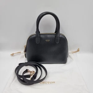 Oroton Muse Micro Grip Top Leather Black Hand Shoulder Crossbody Bag Purse - Picture 1 of 13