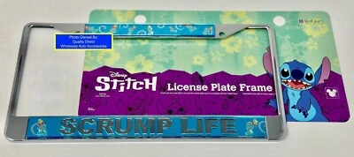 Disney Lilo & Stitch SCRUMP LIFE Metal License Plate Frame Pelekai BEST GIFT - Image 1 of 2