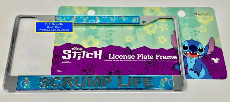 Disney Lilo & Stitch SCRUMP LIFE Metal License Plate Frame BEST GIFT AUTO CAR - Image 1 of 1