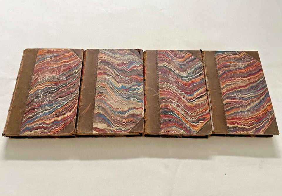 1822 4 Vol PEVERIL OF THE PEAK Walter Scott SECOND ED Waverly Novels LEATHER - Image 1 of 4