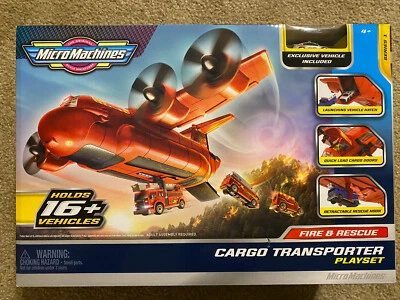 MicroMachines Fire & Rescue Cargo Transporter Playset - Image 1 of 3