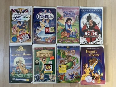 Snow White Cinderella 101 Dalmatians Bambi All Dogs Heaven Disney VHS SEALED Lot - Image 1 of 4