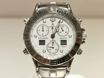 ВИНТАЖНЫЙ ШВЕЙЦАРСКИЙ МУЖСКОЙ ANA-DIGI СИГНАЛИЗАЦИИ ХРОНОГРАФ КВАРЦЕВЫЕ ЧАСЫ "CANDINO" HIGHLANDER - Изображение 1 из 4