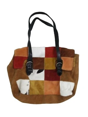 Co-Lab Chris Kon Patchwork Calf Hair Leather Suede Shoulder Bag Handbag Purse  - Image 1 of 4