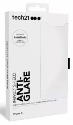 Tech 21 Impact Shield Anti-Glare Screen Protector BulletShield For iPhone X & Xs - Image 1 of 2