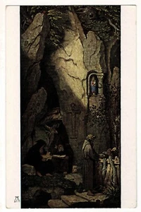 Künstler-AK Moritz v. Schwind: Einsiedler in Felsengrotte, F. A. Ackermann ~1900 - Picture 1 of 2