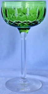 John Walsh Crystal - Coloured Wine Hock Cocktail Glass 5 1/2" 14 cm Green - Bild 1 von 5