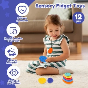 Soft Textured Stress Item Toys Silicone Worry Stone Portable Fidgets Toy paokZ - Picture 1 of 11