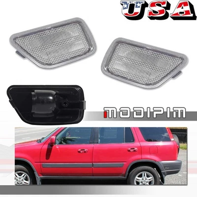 Par de carcasas de luces de señalización laterales para parachoques trasero con lente transparente Honda CR-V 1997-2001 Foto 1 de 4