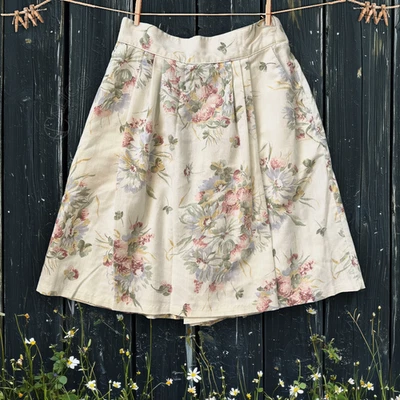 Pantalones Cortos Vintage Años 80 Cottage Floral Cintura Alta Plisados Skort Mamá Talla XS Hechos en EE. UU. Foto 1 de 4