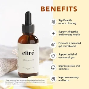 Eliré - Organic Lemon Balm Extract - Digestive Relief & Anti-Bloat Support  G2X2 - Picture 1 of 13