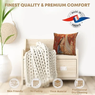 19x19 in Throw Pillow Cover – Lady and the Organ – Decorative Pillow – New - Image 1 of 4