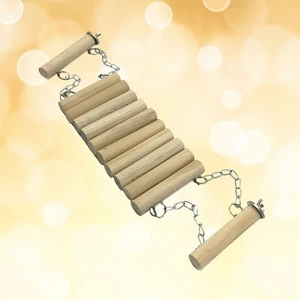 Escalera de escalada de animales pequeños de madera natural puente de escalera de hámster grueso duradero - Imagen 1 de 11