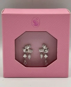 Pendientes colgantes de cristal de Swarovski Mesmera de plata de ley 100 % genuinos - Imagen 1 de 14