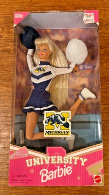 Univ. of Michigan Cheerleading Barbie doll Blonde.New in Box 1996 #17398 - Image 1 of 3