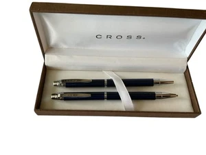 Cross Kugelschreiber & Bleistift Set Imperialblau mit silbernen Akzenten Geschenkbox inklusive - Bild 1 von 3