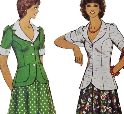 1980s Tailored Shirt Sleeve Blazer A Line Skirt Maxi Style 1019 Sewing Pattern - Image 1 of 3