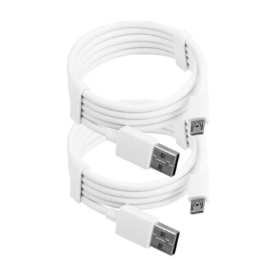 2 Pack 2m Long Data Transfer Charger Micro USB Cable Cord for Android Phone Bulk - Image 1 of 4