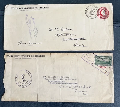Pair 2Ct U93 POSTAL STATIONERY- unusual use to/from Honduras & Mexico 1930-31 - Image 1 of 4