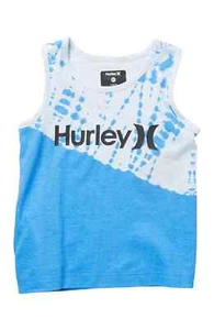 Hurley Toddler Boy's Tank Top Diagonal Tie Dye Pacific Blue Logo T-Shirt 2T/3T - Picture 1 of 1