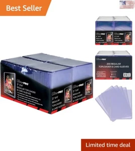Pacchetto Toploader trasparenti 200 ct con manicotti per schede - set protettivo dimensioni standard - Foto 1 di 10