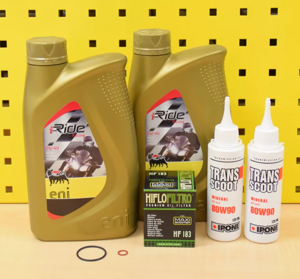 Piaggio Ölfilter Öl Getriebeöl Agip eni i-Ride 5W-40 Ölwechsel Set 125-300ccm - Bild 1 von 1