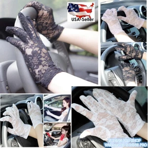 Women's Summer UV-proof Driving Gloves Wedding Bridal Gloves Short Lace Gloves - Picture 1 of 10