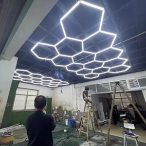 14 Hex Sechseck LED-Beleuchtung für Autowäsche Detail Garage Werkstatt Einzelhan - Bild 1 von 18