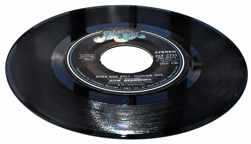 Rick Derringer Rock And Roll Hoochie Koo 1973 Blue Sky ZS7 2751 1st Press 45 VG+ Foto 1 de 1