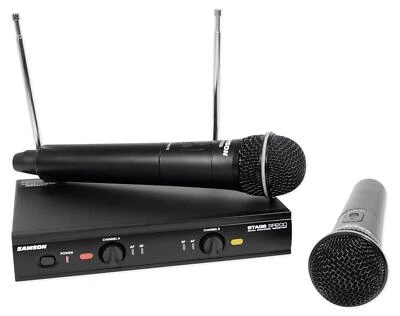 	Samson Stage 200 Dual-Channel Handheld VHF Wireless System with Two Q6 Dynamic	 - Image 1 of 4