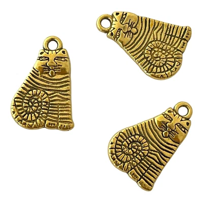 10 piezas Dijes para Gato Oro 20x13mm Rayas Gatito Atigrado Cuentas Felinas Gotas Colgantes Foto 1 de 3