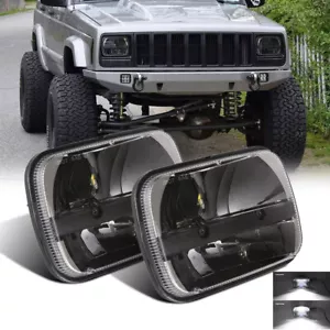 Par de faros LED 5X7" 7x6 para Jeep Cherokee XJ YJ para Chevy Express 1500 2500 - Imagen 1 de 12