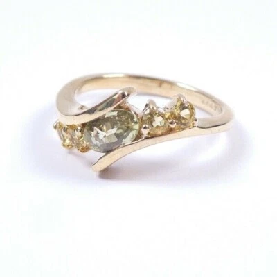  Ring 9 carat yellow gold size N1/2 Peridot cluster pre owned superb quality - Image 1 of 4